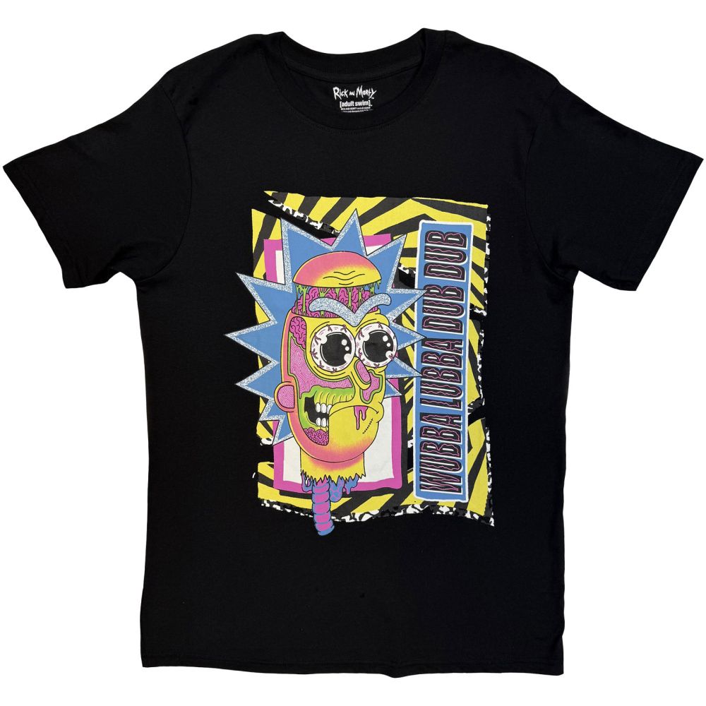 Rick And Morty - Wubba Lubba Dub Dub Heren Tshirt - Zwart
